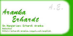 aranka erhardt business card